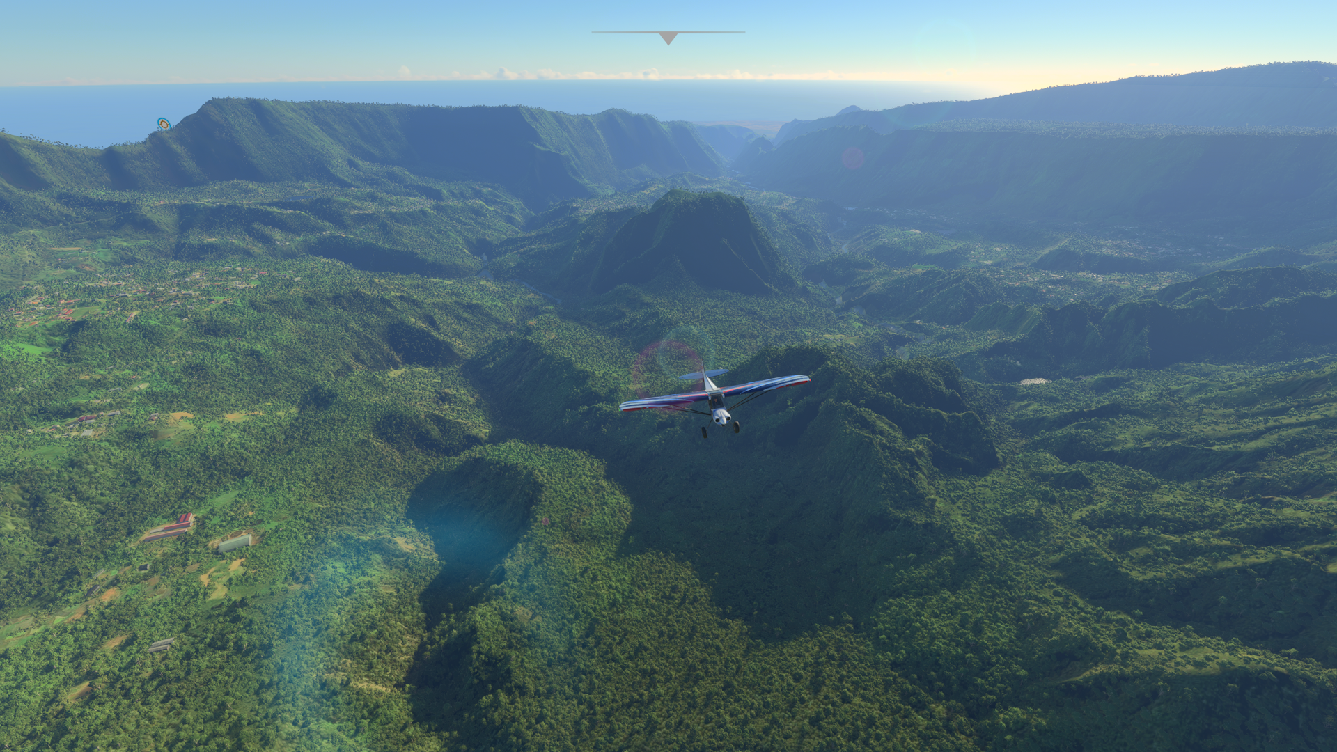 VFR over the mountains of La Réunion, a French island in the Indian Ocean | Microsoft Flight Simulator
