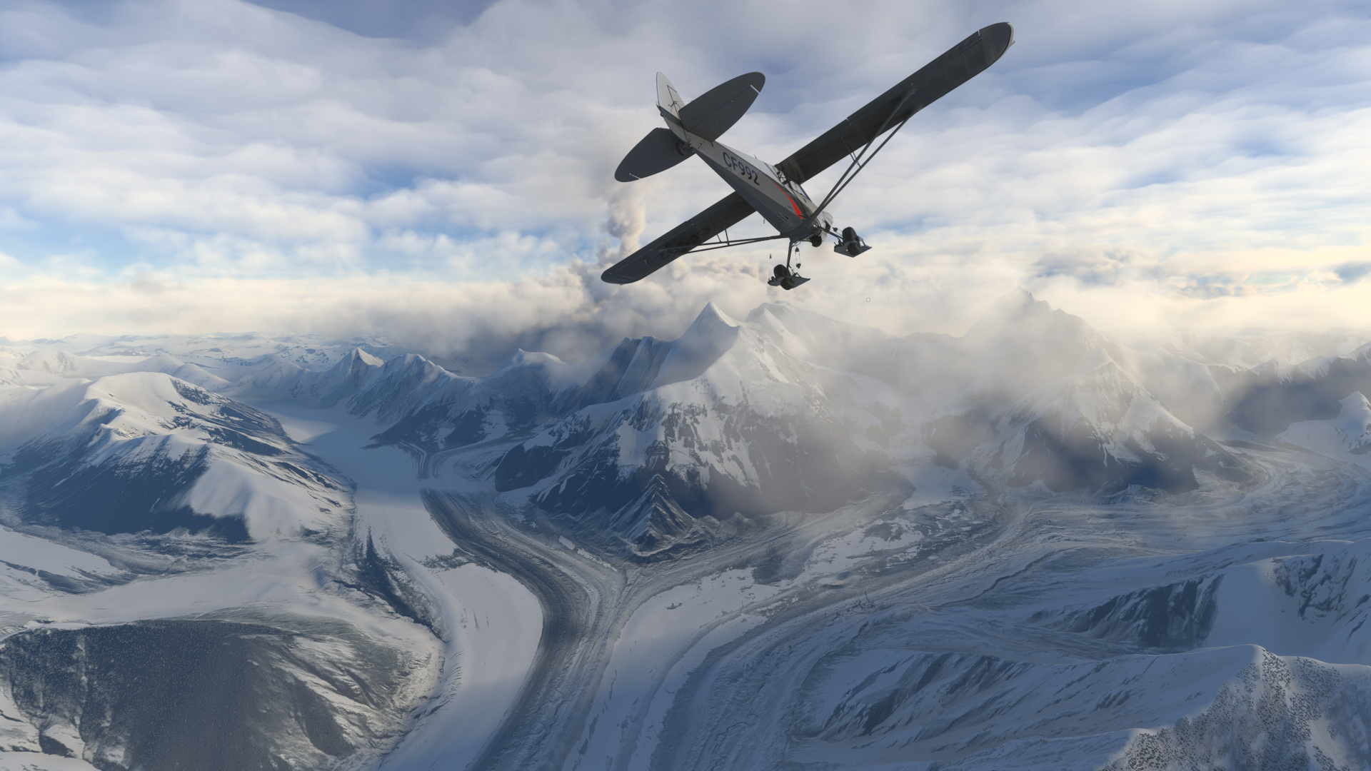 Flying over Alaska with a XCub on skis | Microsoft Flight Simulator