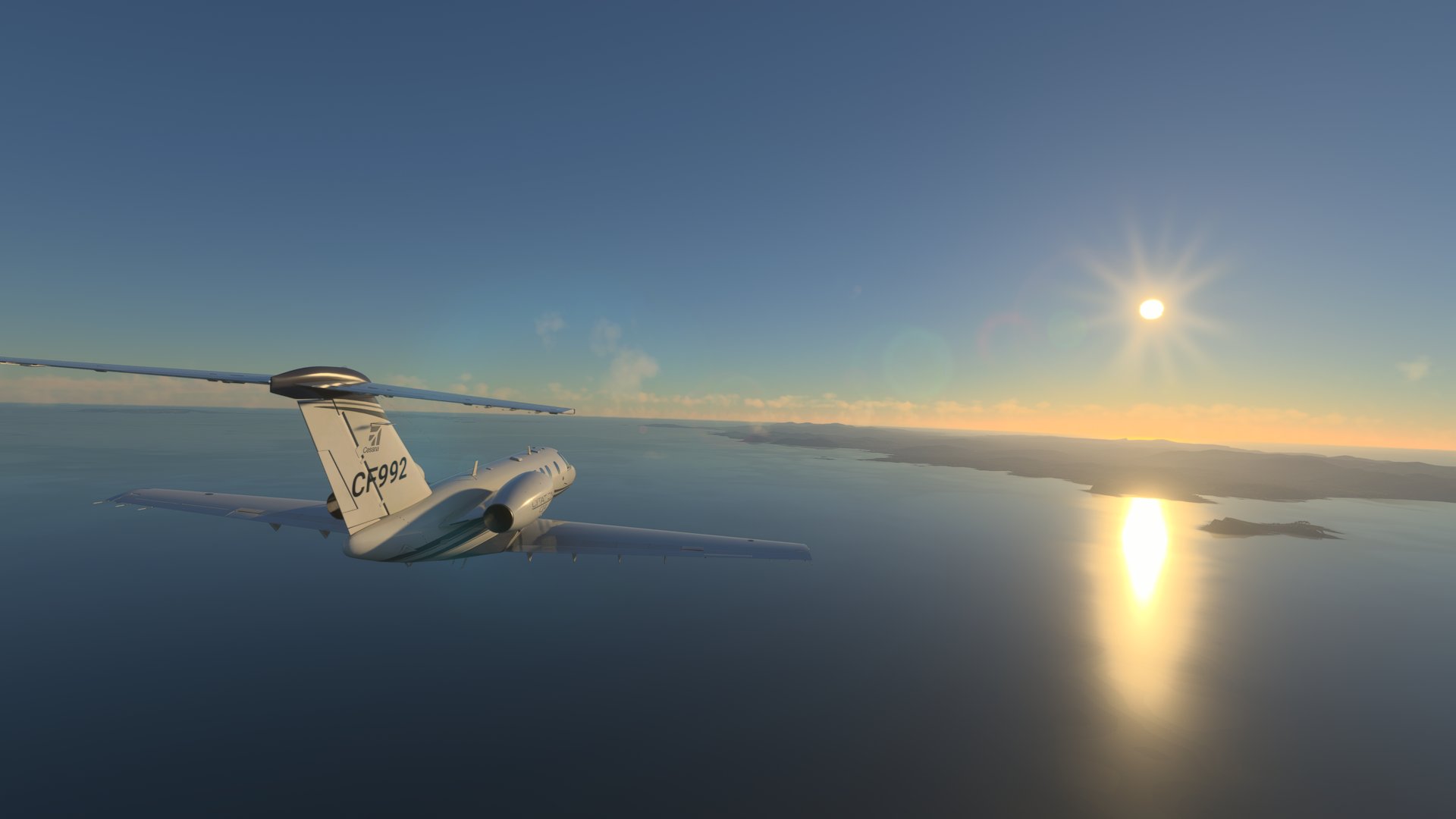 Approach in a CJ4 towards Ibiza | Microsoft Flight Simulator