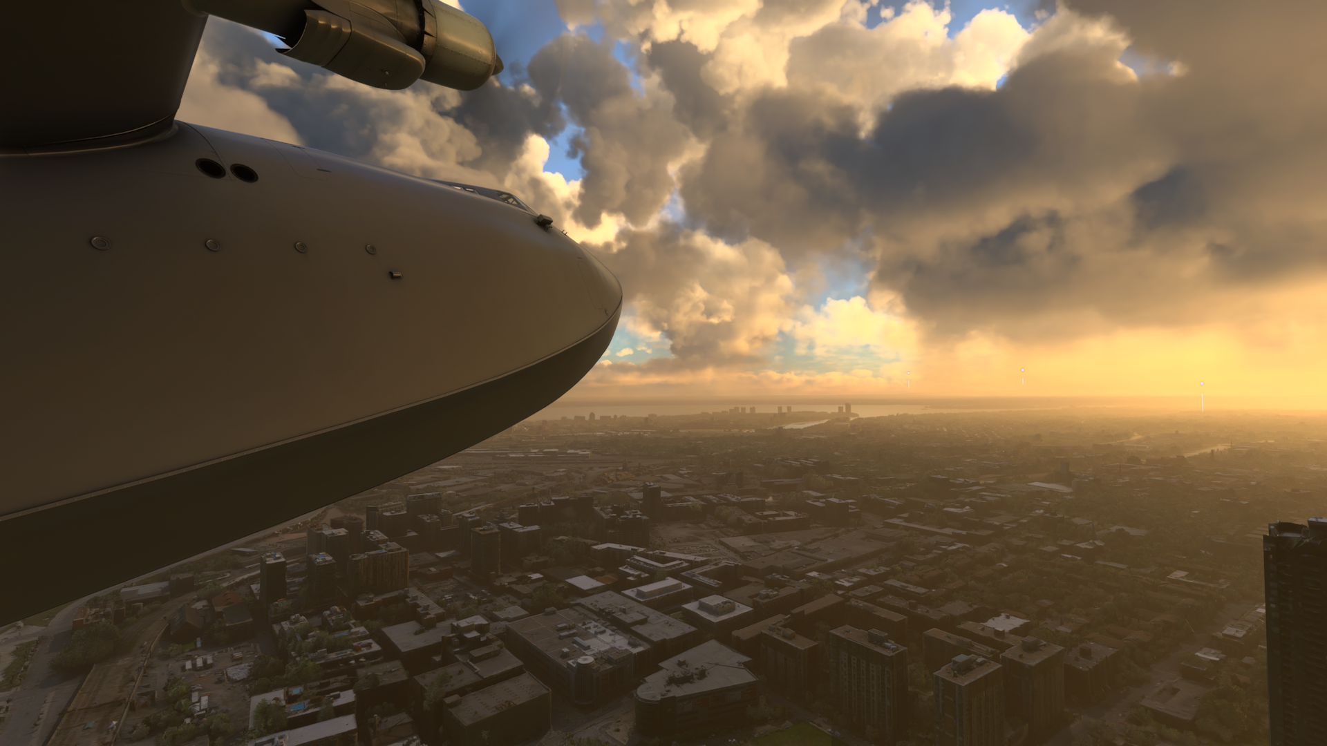 Low-altitude flying over Montréal with the Spruce Goose | Microsoft Flight Simulator