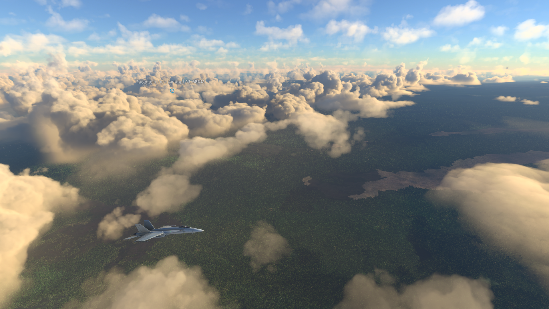 Sea of clouds over mountains in Hawaii | Microsoft Flight Simulator