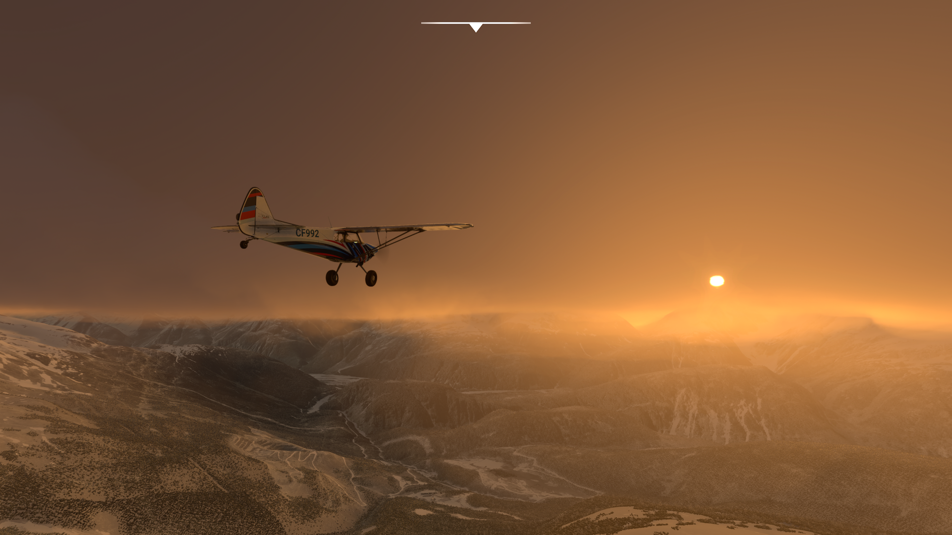 Flight over the Rockies in Bristish Columbia in a freezing cold sunset | Microsoft Flight Simulator
