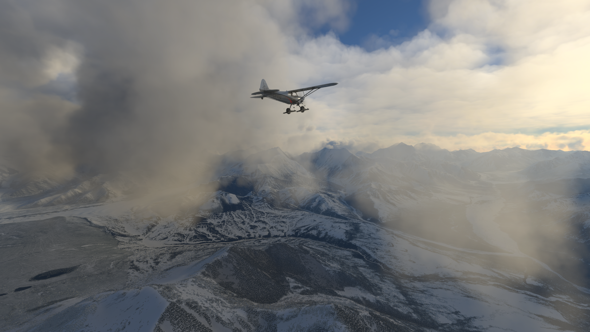 Flying over Alaska with a XCub on skis | Microsoft Flight Simulator