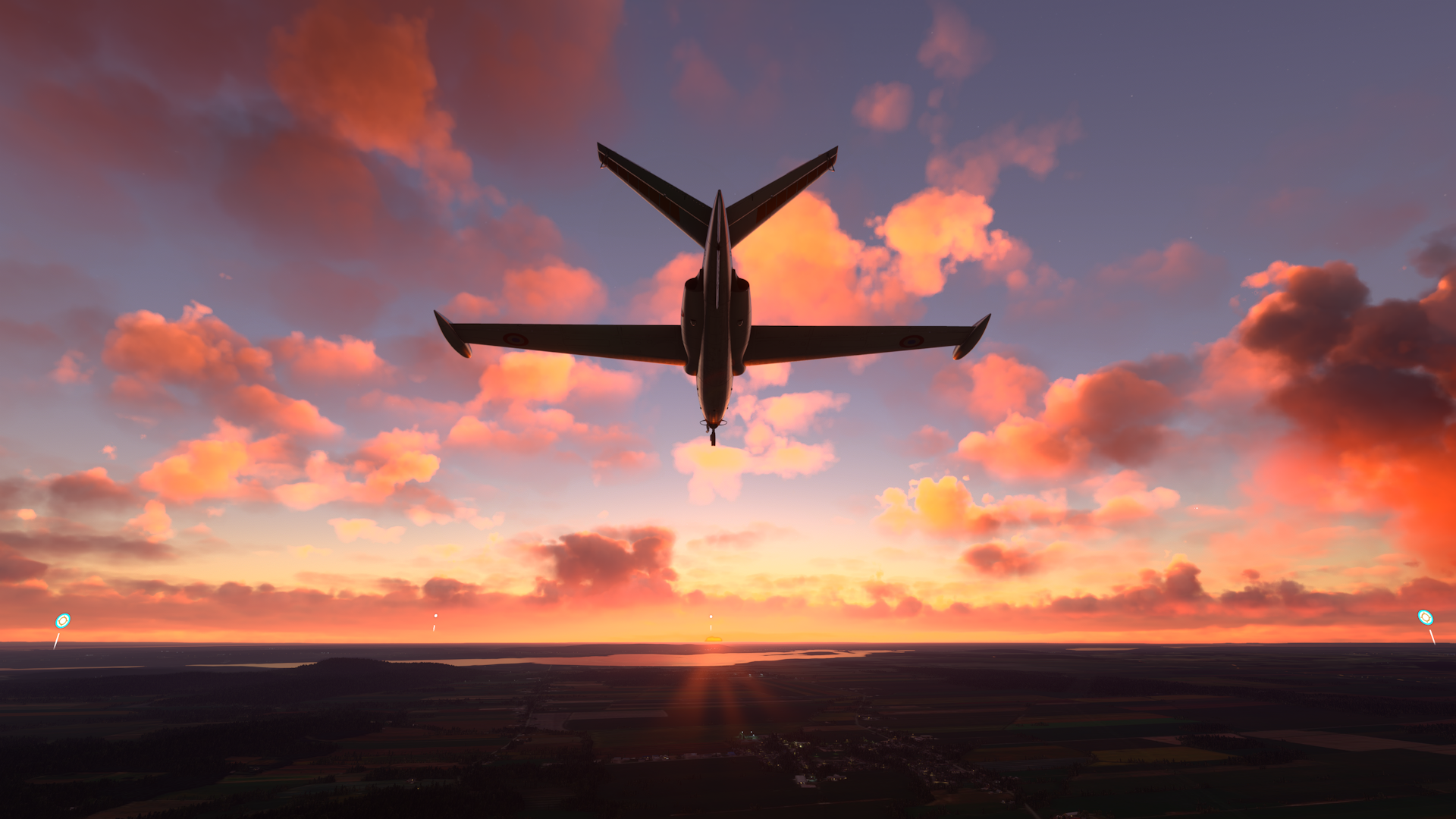 Fuga Magister flying into the sunset | Microsoft Flight Simulator